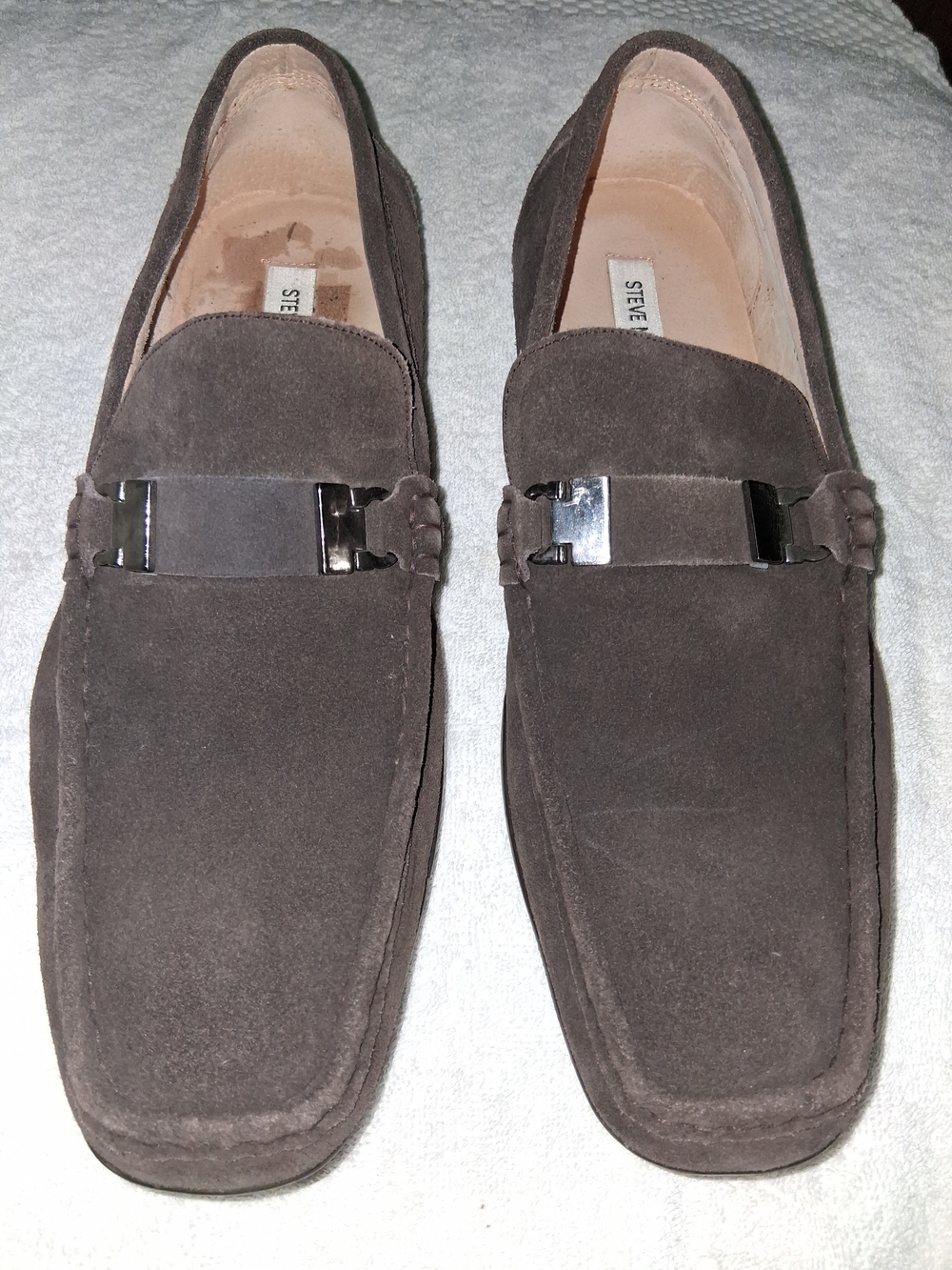Steve Madden Men's Dark Gray Suede Bit Loafers